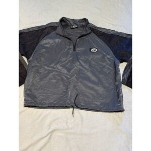 Vintage Surf Style Windbreaker L/XL USA 1/4 Zip Nylon Pullover Jacket FS-106